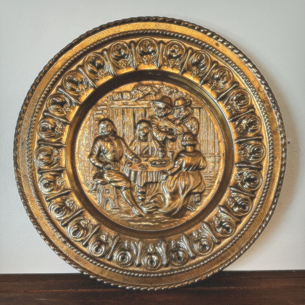Vintage Gold Decorative Wall Plate
